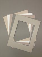 Pack of 5 18x24 Picture Mats, 5 Beige Colors, with White Core Bevel Cut for 13x19 Pictures