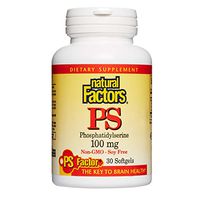 Natural Factors, Phosphatidylserine, Support for Memory, Concentration and Brain Functions, Soy and Gluten Free, 30 softgels (30 Servings)