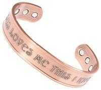 Jesus Loves Me This I Know Magnetic Copper Bangle Cuff Bracelet Pain Relief for Arthritis and Carpal Tunnel 99% Pure Copper