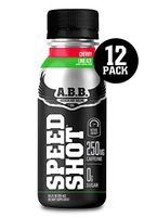 American Body Building (ABB) Speed Shot, Caffeine Shake, Pre-Workout, Intense Energy Shot with Zero Sugar, Cherry Lime Flavored Ready to Drink 8.5 oz Bottles, 12 Count