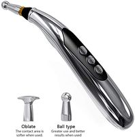 WXCC Electronic Needleless Acupuncture Pen, USB Rechargeable Meridian Acupoint Pen with Replacement Head, 9-Level Strength Acupoint Meridian Energy Pen
