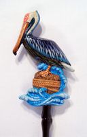 Hand Painted Back Scratcher Pelican Bird 18"