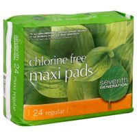 Seventh Generation - Chlorine Free Maxi Pads - Regular - 24 Pads (Pack of 12)