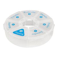 Molyveva Portable Travel Pill Organizer with Moisture-Proof Design and 7 Compartments to Hold Vitamins, Supplements and Medication