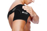 Copper Compression Recovery Shoulder Brace - Highest Copper Content Shoulder Stability Support Brace. Adjustable Fit Sleeve Wrap Men Women. Relief for Shoulder Injuries, Tendonitis (One Size Regular)