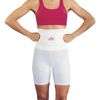 Saunders S'port All Back Support with White Compression Shorts: Men's, Large (Waist: 36" - 38")