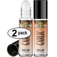 Garlic Roll On Essential Oil Rollerball (2 Pack - Pure Garlic Oil) Pre-diluted with Glass Roller Ball for Aromatherapy, Kids, Children, Adults Topical Skin Application - 10ml Bottle