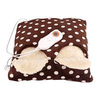 MHGLOVES Electric Foot Warmers, Heating Pad Feet Warmer Washable Foot Heater Heating Pad Cushion with 9 Gear Temperature Adjustable and Rapid Heating(Blue),Brown