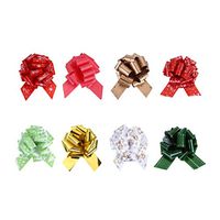Amosfun Christmas Ribbons Bows Decor DIY Christmas Pull Bows Bow Styling Gift Creative Manual Ribbons Wedding Decoration Christmas Decoration 8PCS