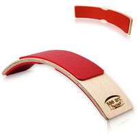 Spine Stretching Lumbar Support - Wooden Back Flex & Posture Alignment Device (Red)