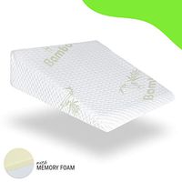 Bamboo Wedge Pillow - Memory Foam Cushion - Legs and Back Support Pillow - Acid Reflux, Anti Snoring, Heartburn, and Reading 50 * 50 * 10 cm pillow - Machine Washable Cover