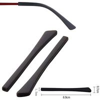 2 Pairs Soft Silicone Eyeglasses Replacement Accessories Ear Anti-Slip Holder Long Temple Tips Ear Pads Tube Eyewear Retainers Tips(Black)
