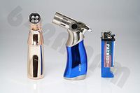 Bundle - 3 Items - 2X Zico (Original) Ergo Refillable Butane Adjustable Quad Jet Torch Flame Lighters with Patriot Lighter