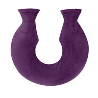 OLizee® 1.6L U-Shaped Neck PVC Odour Free Hot Water Bag with Fleece Cover and Clamp (Purple)