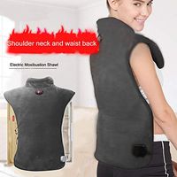 HYRL Electric Heating Moxibustion Shawl Far Infrared Physiotherapy Vest Back Support Heating Pad Suitable for Back Pain Relief Care