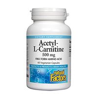 Natural Factors Acetyl L-Carnitine 500 milligrams, 60 Vegetarian Capsules