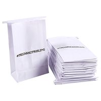 Vomit Bags – 50-Pack Disposable Paper Emesis Bags, Barf Bags Throw Up Puke Bags for Travel Motion Car Aircraft Sickness – Hashtag Pregnancy Problems, White, 6 x 9.7 x 2.6 Inches