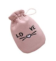 Pink Cute Hot Water Bottle with Comfortable Cloth Cover Portable, 22 * 12cm
