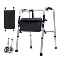 ZHPRZD Disabled Walker Aluminum Alloy Double Handrails for The Elderly Assisted Lower Limbs Walking Stick Four Feet Disabled Walking Wheel Bath Plate 47cm × 52cm × 73cm