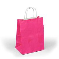 Hot Pink Paper Shoppers | Quantity: 25 | Width: 16"