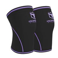 Knee Sleeves 7mm (1 Pair) - High Performance Knee Sleeve Support For Weight Lifting, Cross Training & Powerlifting - Best Knee Wraps & Straps Compression - For Men and Women (Black/Purple, X-Large)