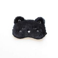 Monai Cute 3D Sleep Mask Plush Animal Sleeping Home Eye Cover for Women Girls Kids (BLACKCAT)