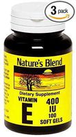 Nature's Blend Vitamin E IU - 100 Softgels, Pack of 3
