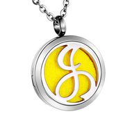 JH Jewelry Monogram Aromatherapy Essential Oil Diffuser Necklace Locket Pendant with 24" Chain + 12 Refill Pads
