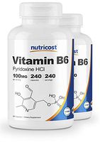 Nutricost Vitamin B6 (Pyridoxine HCl) 100mg, 240 Capsules (2 Bottles)