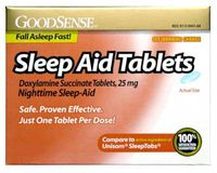 Sleep Aid Tablets, Comparable to the active ingredients in Unisom Fall asleep fast- 64 Tablets #6340 by Good Sense
