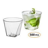 Disposable Plastic Shot Glasses 2 oz - 500 Pcs Hard Plastic Clear Tequila Shot Glasses - Jello Shot Cups - Mini Dessert Cups - Bulk Drinking Cup Party Supplies for Wedding, Birthday & All Occasions