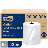 Tork Matic Advanced Paper Towel Roll H1, Paper Hand Towel 290092A, 100% Recycled Fiber, High Absorbancy, Medium Capacity 2-Ply, White - 6 Rolls x 525 ft