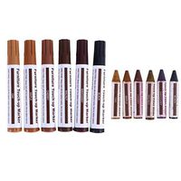 12Pc Wood Furniture Repair Pen Marker Pen Wax Scratch Filler Remover Repair Fix, Color: Maple, Oak, Cherry, Walnut, Mahogany and Black