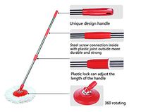 Eco Alpine Stainless Steel Universal Mop Rod + 1 Refill (Red)
