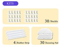 KOKITEA Double-Sided Window Cleaner Glass Wiper Magnetic Cleaning Tools, 5-Files Adjustable Magnetic Glider Washing Brush Tools, Professional Accessory Replacement Kits (Replacement Kits)