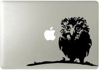 Owl on Twig Apple Silhouette Macbook Symbol Keypad Iphone Apple Ipad Decal Skin Sticker Laptop