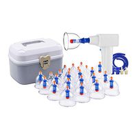 MS Cupping Device - Household Electric Professional Cupping Therapy Equipment 24 Cups Set with Pumping Handle and Extension Tube Suitable for Adults and The Elderly @