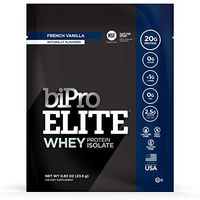 Bipro Elite 100% Whey Isolate Protein Powder, Vanilla, to-go Box (12 Single-Serve Packets)