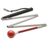 Ambutech Alum. 5-Sec. Folding Cane- Red Ball-60-in