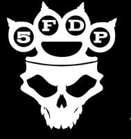 Five Finger Death Punch Skull 6" White Vinyl Car Truck Decal Sticker Cool Bands Awesome Rock Grunge Music