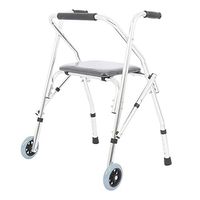 Collapsible Walker|Elderly Walking Frame|Lightweight|Highly Adjustable|Safe and Secure|for Elderly and Disabled|with Roller and Seat AA++