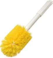 Carlisle 4000504 Sparta Spectrum Multi-Purpose Round Valve and Fitting Brush, Plastic Handle Yellow Polyester Bristles, 6" L x 4" Dia. Brush, 16" Overall Length (Case of 6)