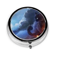 GHYGTY New Silver Round Pill Box，Warrior Cat Portable Decorative Metal Medicine Vitamin Organizer Storage Travel Pill Case Holder Organizer .Unique Gift-Compact 3 Compartment