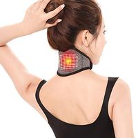 Cliramer Self-Heating Neck Massage Massager with Heating Function, Ikevan Tourmaline Magnetic Infrared Heating Guard Heat Pads for Men Women (Gray)