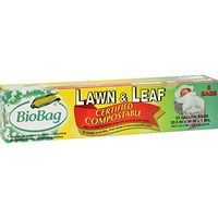 BIOBAG LAWN & LEAF BAG,33 GAL, 5 CT