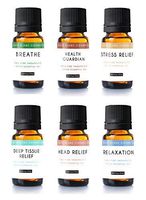 Aromatherapy Essential Oil Blend (Set of 6) by Kate Blanc. Pure Therapeutic Grade Oils 10 ml Blends Include Breathe, Health Guardian, Stress Relief, Deep Tissue, Head Relief, Relaxation