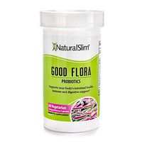NaturalSlim Good Flora Probiotic Supplement for Men & Women - 7 Powerful Probiotic Strains & Lactobacillus Acidophilus - Supports Digestive & Gut Health - 60 Organic Vegetarian Capsules