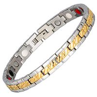 Ladies Elegant Magnetic Bracelet for Women, with 4 Elements Arthritis Pain Relief Perfect Health, Gold Silver[Free Links Removal Tool]