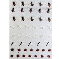 Meidexian888 6D Nail Sticker,Engraved F Acrylic Nail sticker Nail Stickers Embossed Flower Water (B)