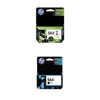 HP 564 Cyan, Magenta & Yellow Original Ink Cartridges, 3 pack (N9H57FN) and HP 564 Black Original Ink Cartridge (CB316WN) Bundle